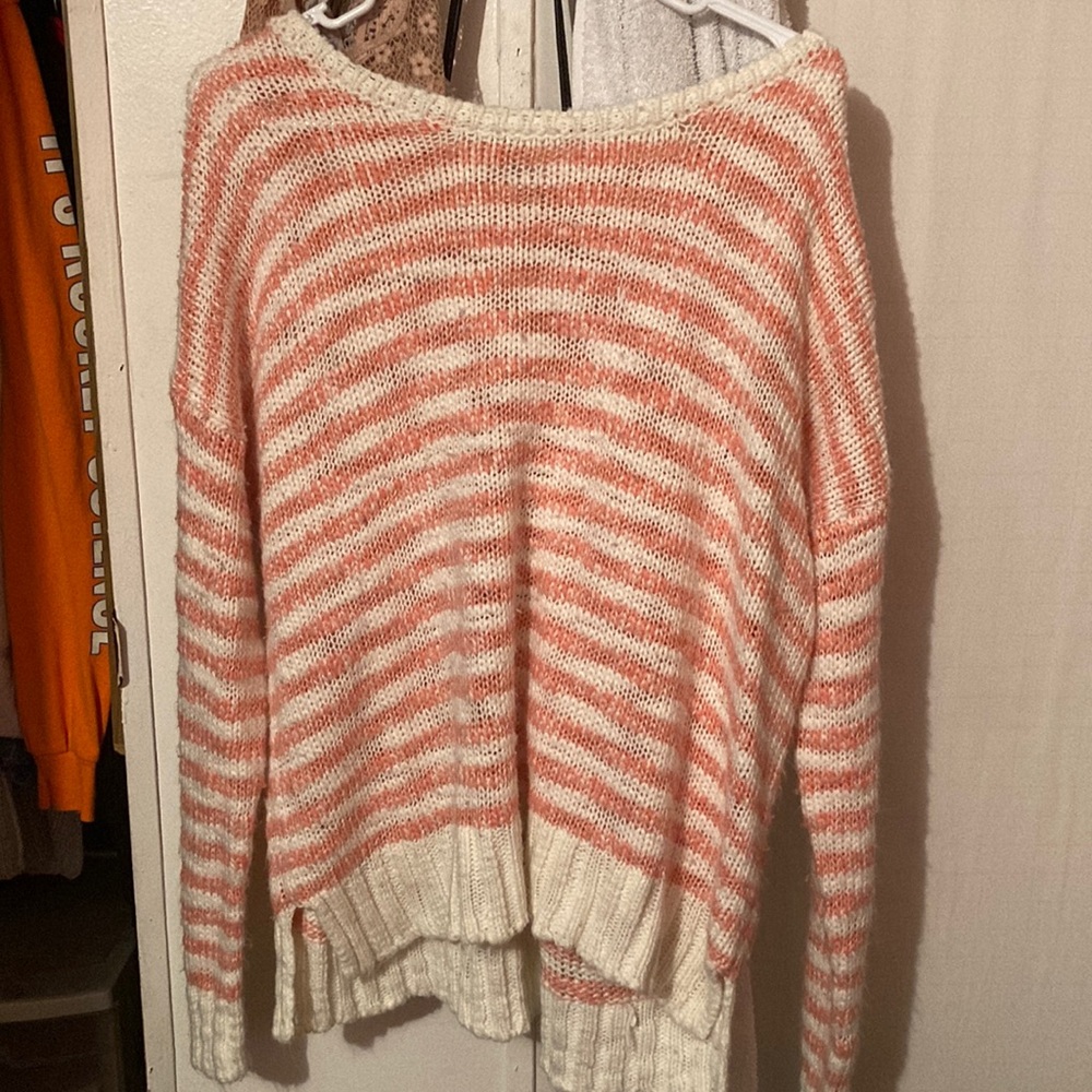 pink and white sweater , aeropostale size XL .